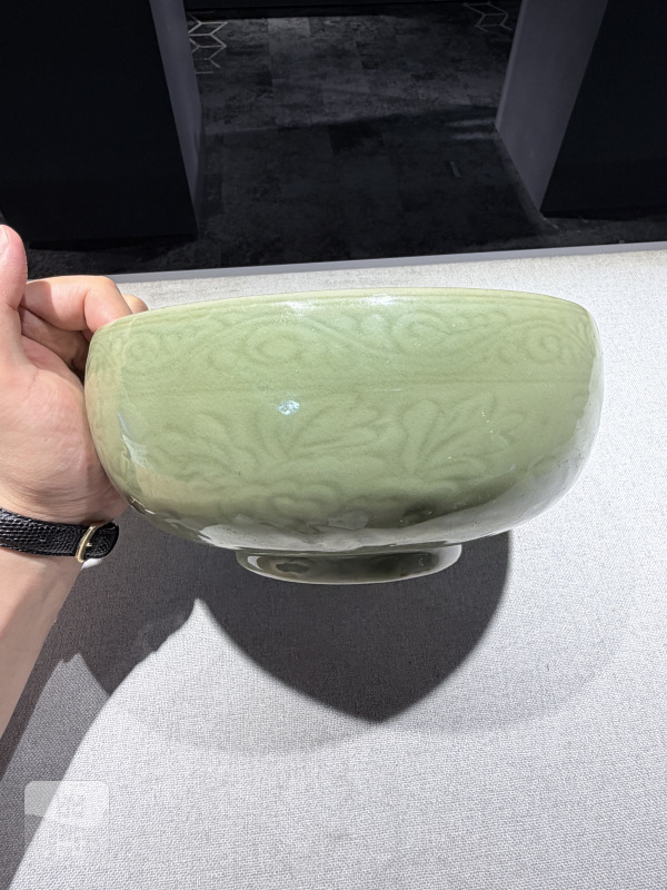 明初 永乐处州龙泉窑刻缠枝花卉钵式碗 - 图7